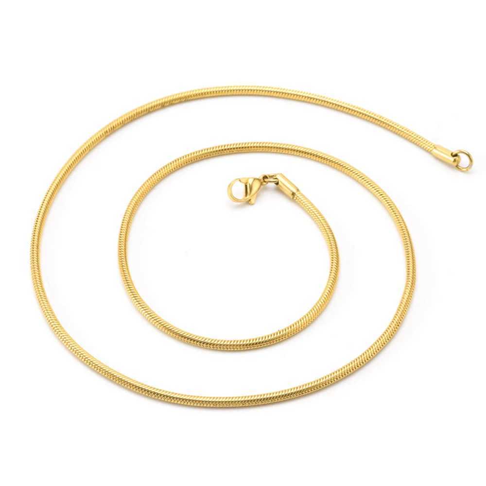 Dainty Snake Chains Stainless Steel Necklace Gold Plated Clavicle DIY Long Choker Necklaces Jewelry for Women Men Statement 35CMC250407