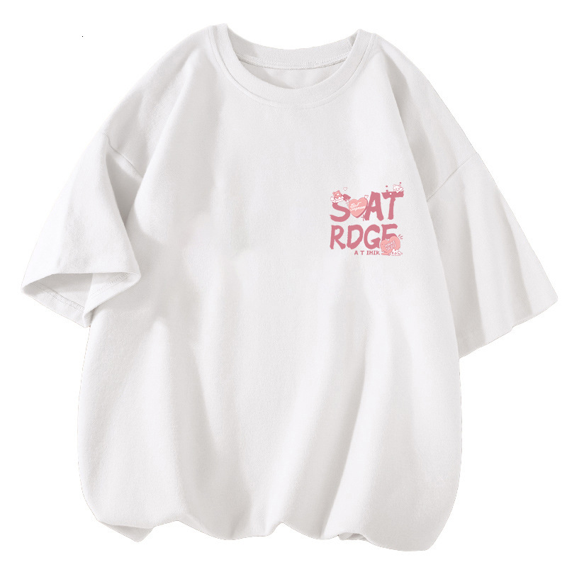 Ddmyshoesvip 22G Pure Cotton Short Sleeved T Shirt Medium And Large Summer Korean Version Top Children S Stylish Girls Loose T Shirt