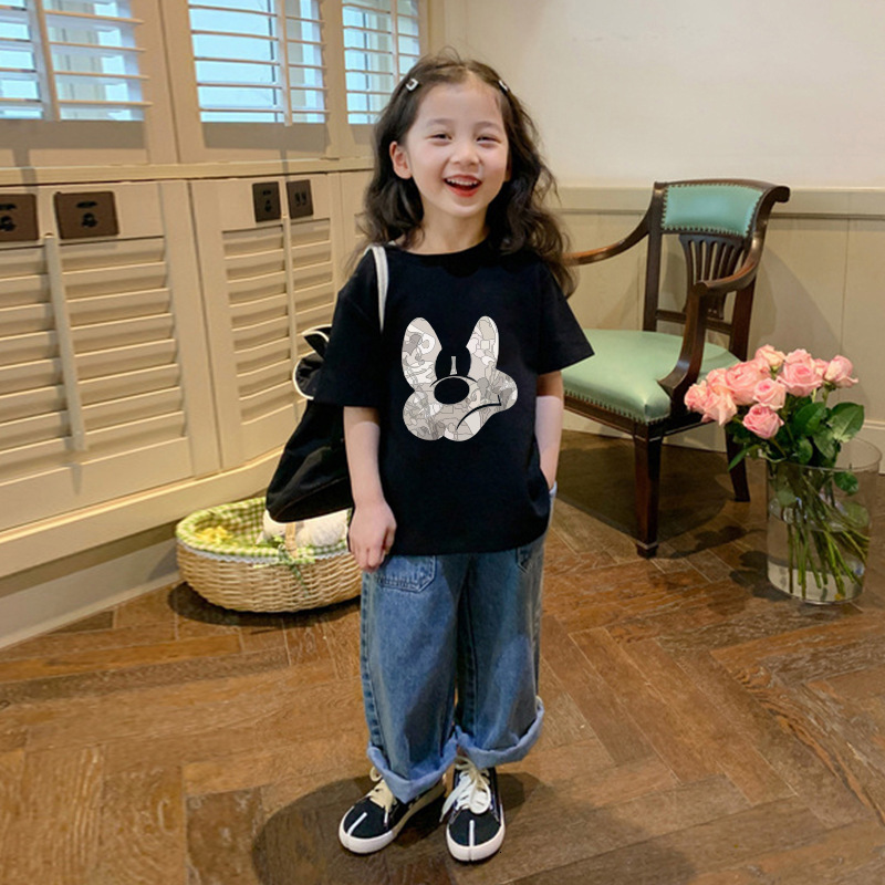 Ddmyshoesvip Pure Cotton Short Sleeved T Shirt For New And Girls Mid Size Children S Summer Clothing Stylish Cartoon Top Trend