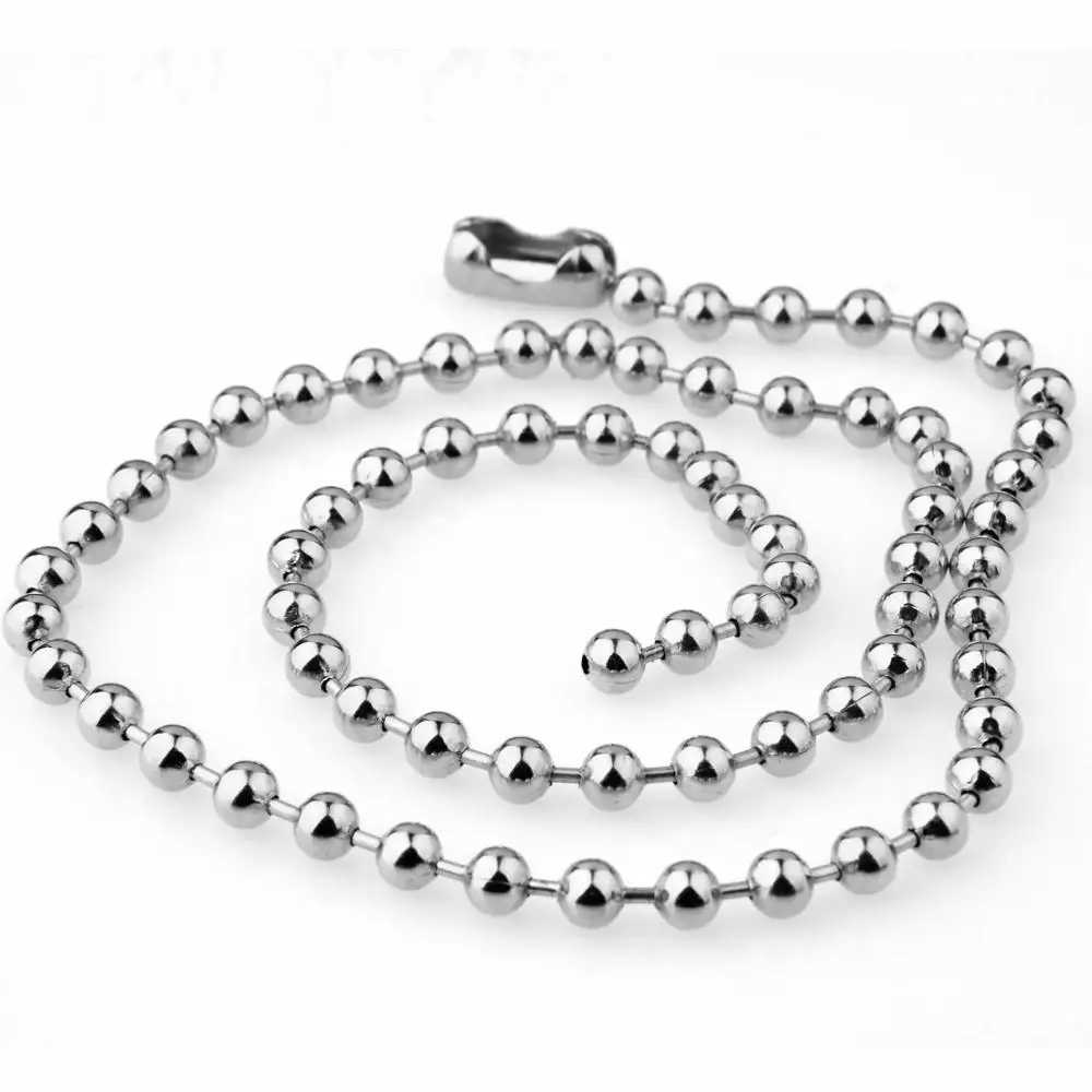 8mm/10mm/12mm Punk Cool Stainless Steel Ball Chain Necklace Choker Jewelry for Women or Men 7inch-40inchC250407