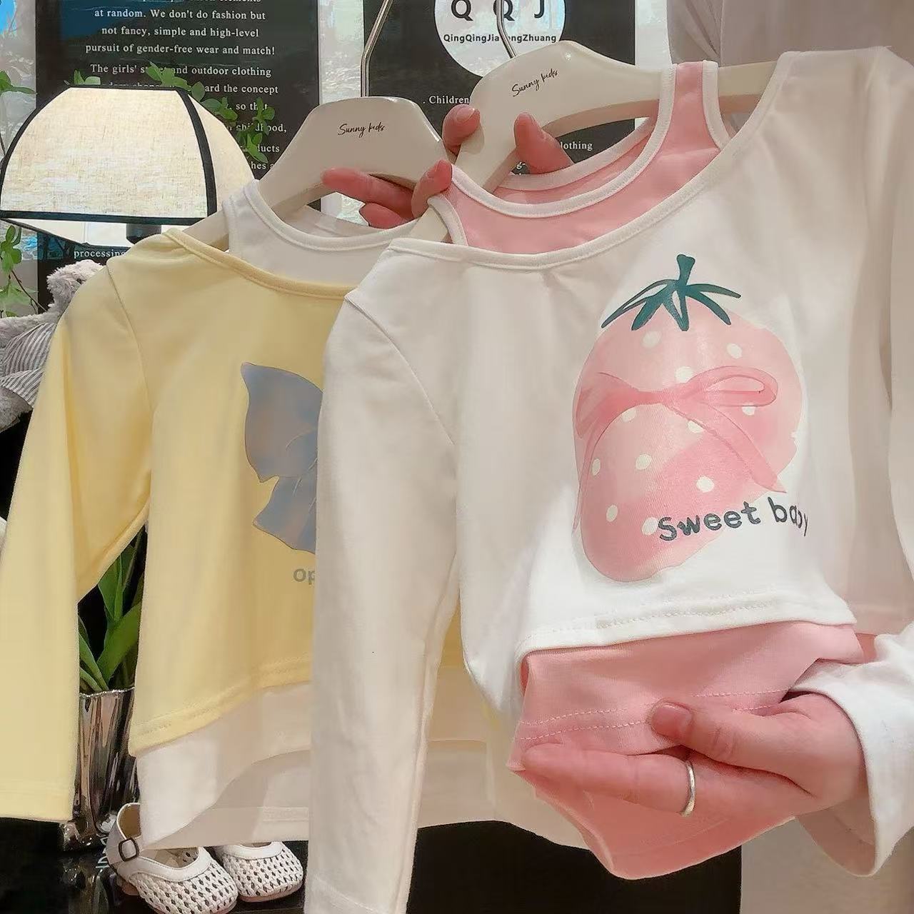 Ddmyshoesvip Two Long Sleeved T Shirts For Girls Vacation European Western Style Top Fresh And Casual Versatile