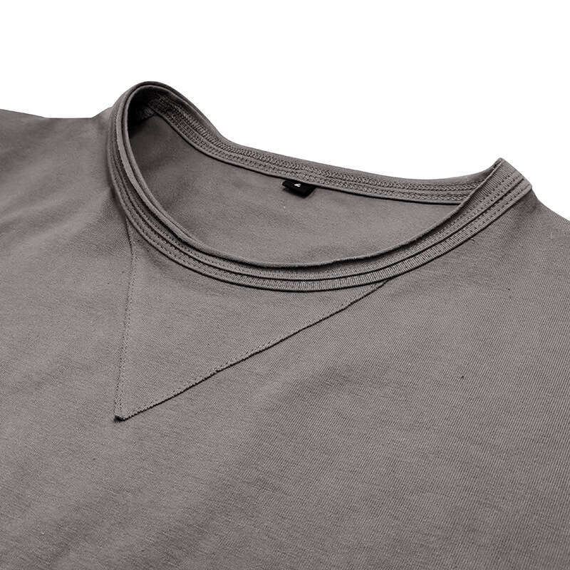 autumn and winter long sleeved round neck T-shirt men's earth pure cotton base shirt top new casual fashion trend clothing