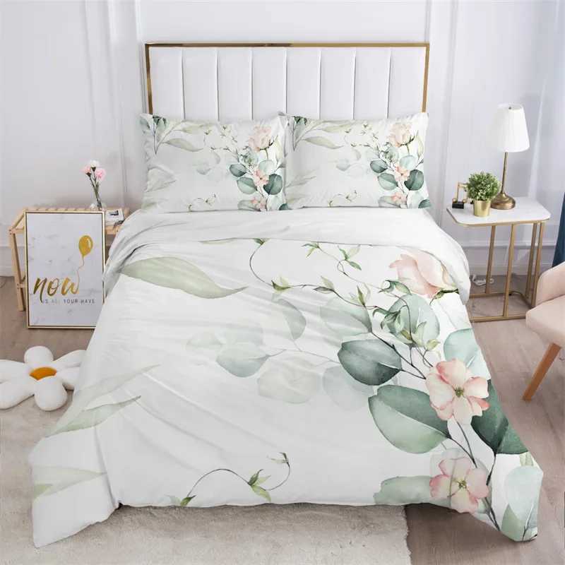 3 pieces of single-sided printed bedding comfortable animal plant flower leaf down duvet cover comfortable bedding X2504081