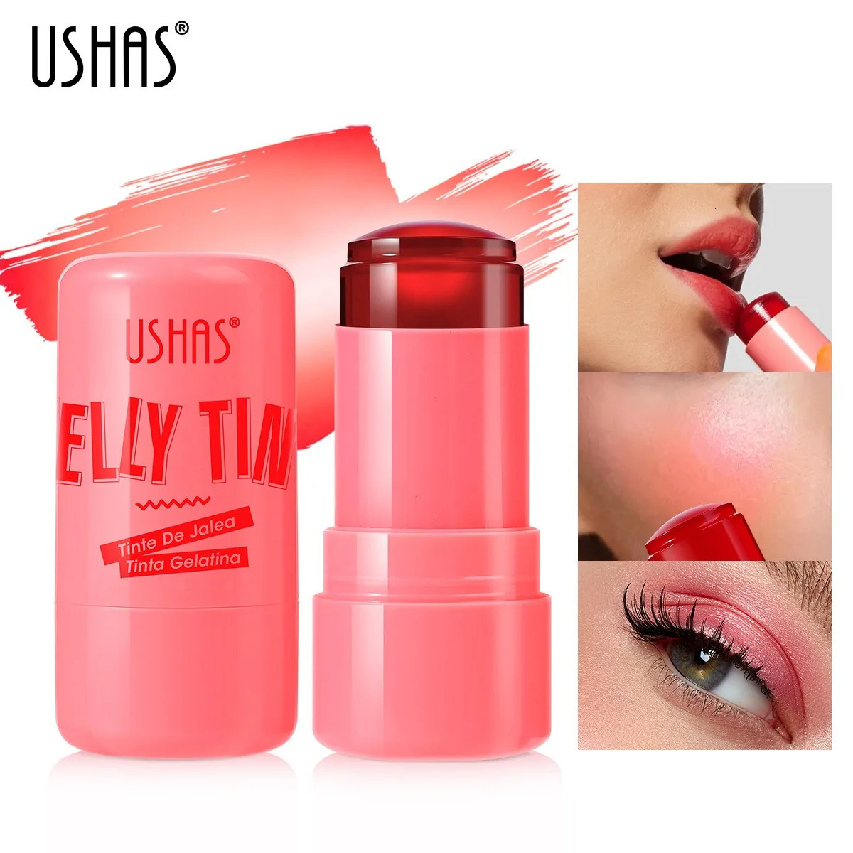 Milk jelly powder blusher stick lipstick waterbased gloss matte eye shadow longlasting bright contour red makeup 250325