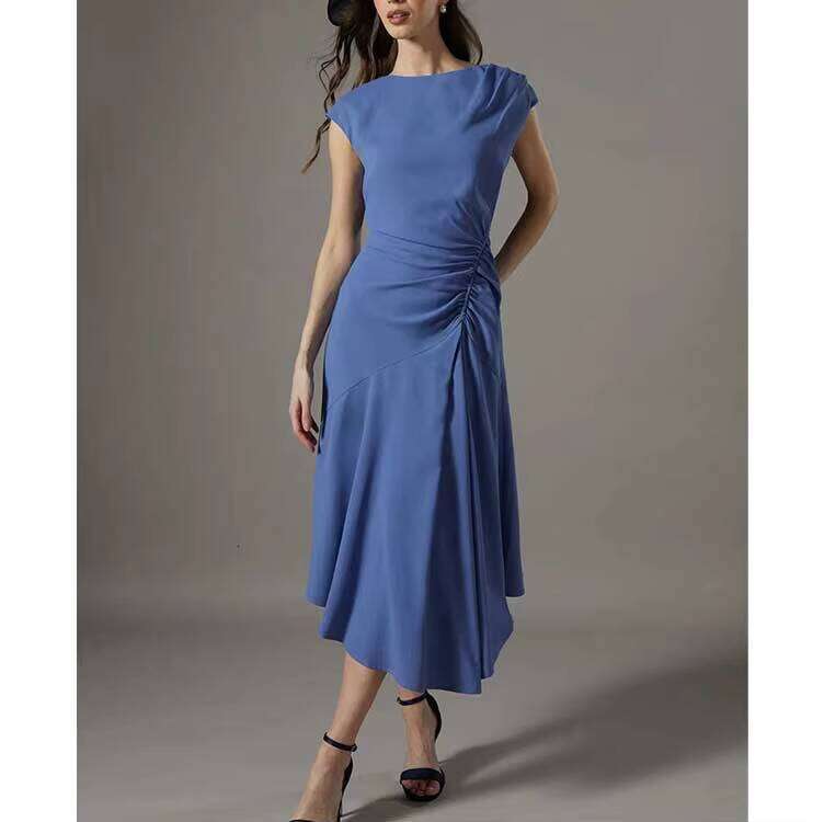Abito Lungo Verde Menta Da Donna Elegante Personalizzato In Edizione Limitata Con Orlo Asimmetrico Arricciato In Tessuto Chiffon Estivo Ballo Di Fin-image