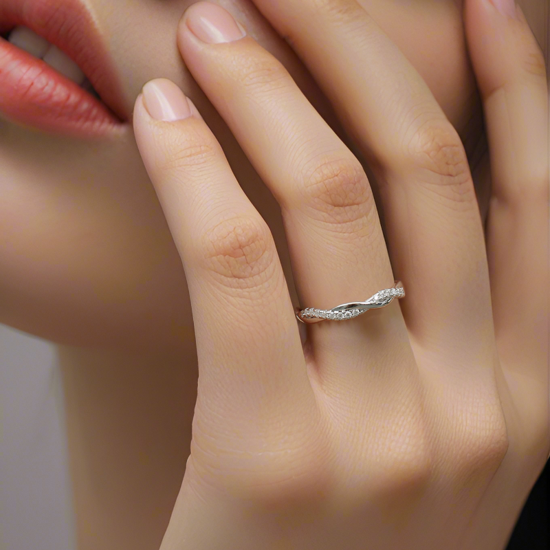 Free shipping S sterling sier twist designer ring for women girls shine moissanite lovers wedding engagement rings jewelry Free shipping