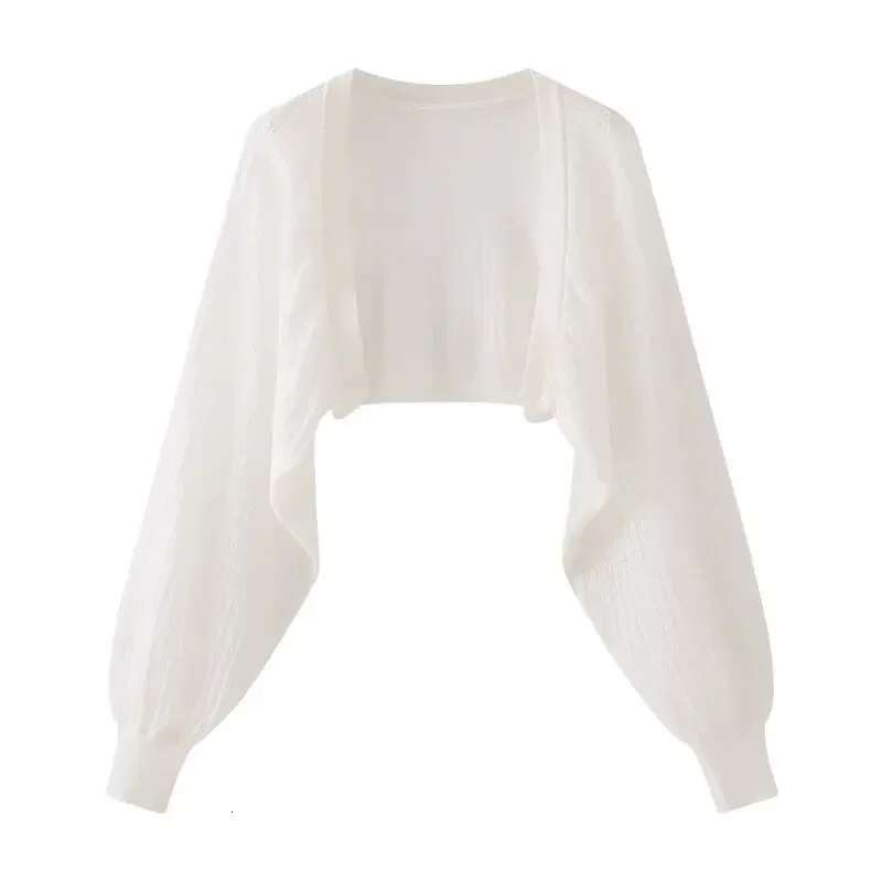 French Ice Silk Knitted Sun-Proof Cardigan Top Women's Summer Thin Jacket Waistcoat Suspender Skirt Shawl Outer Match Blouse