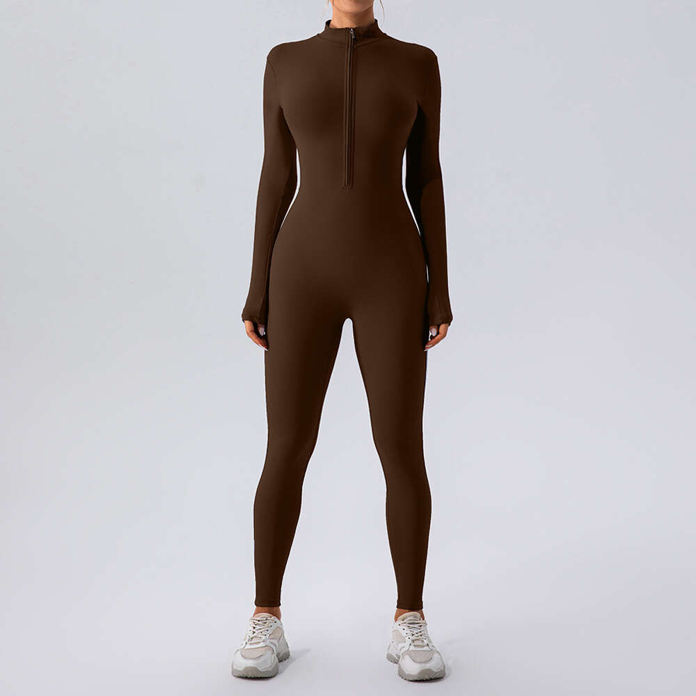 European American popular winter veet with yoga clothes, long sleeves warmth, worn fiess sports, jumpsuit for women, 2025 new style, chic and elegant 