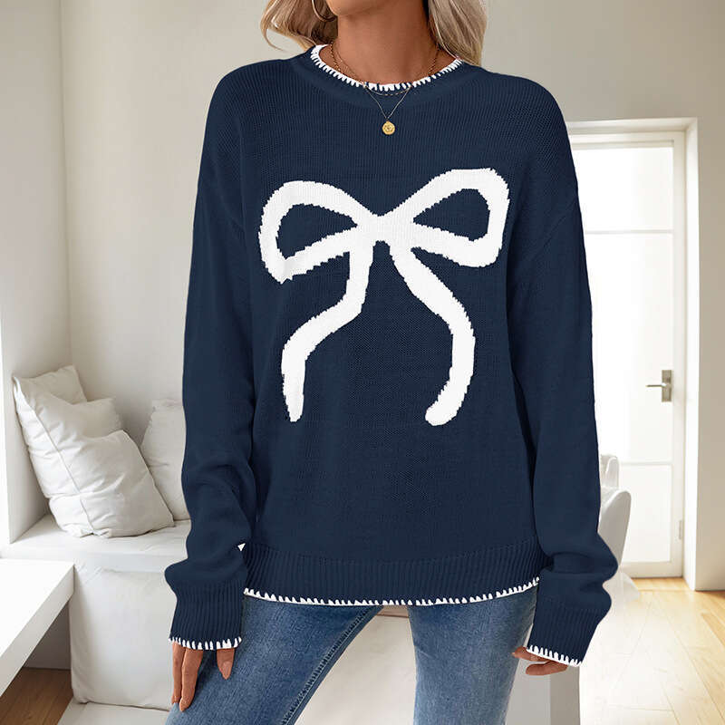Autumn winter hot items, sweet European and American loose long sleeved round neck Christmas sweater, women's 2025 temperament versatile new tren