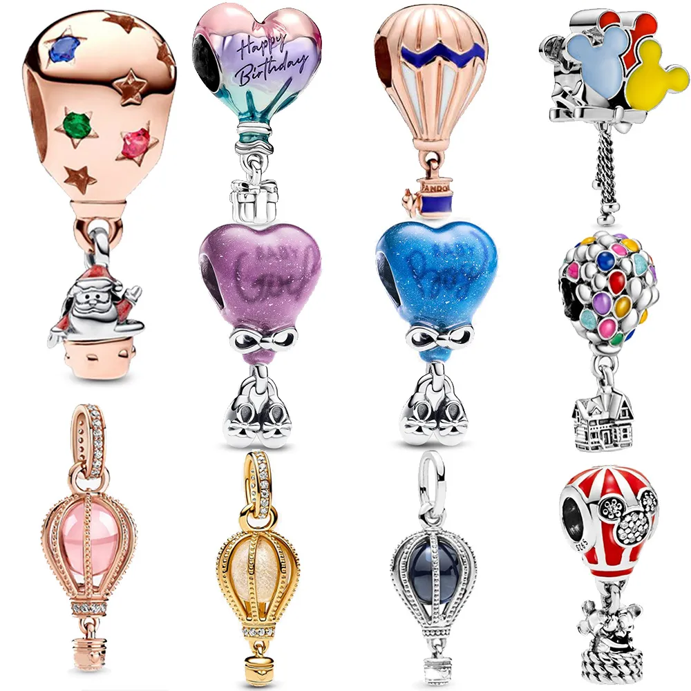 High Quality Air Balloon Charm Beads, Suitable for Original Charm Bracelets, Built-in Designer Bracelet Necklaces, Valentine's Day and Mother's Day Gifts