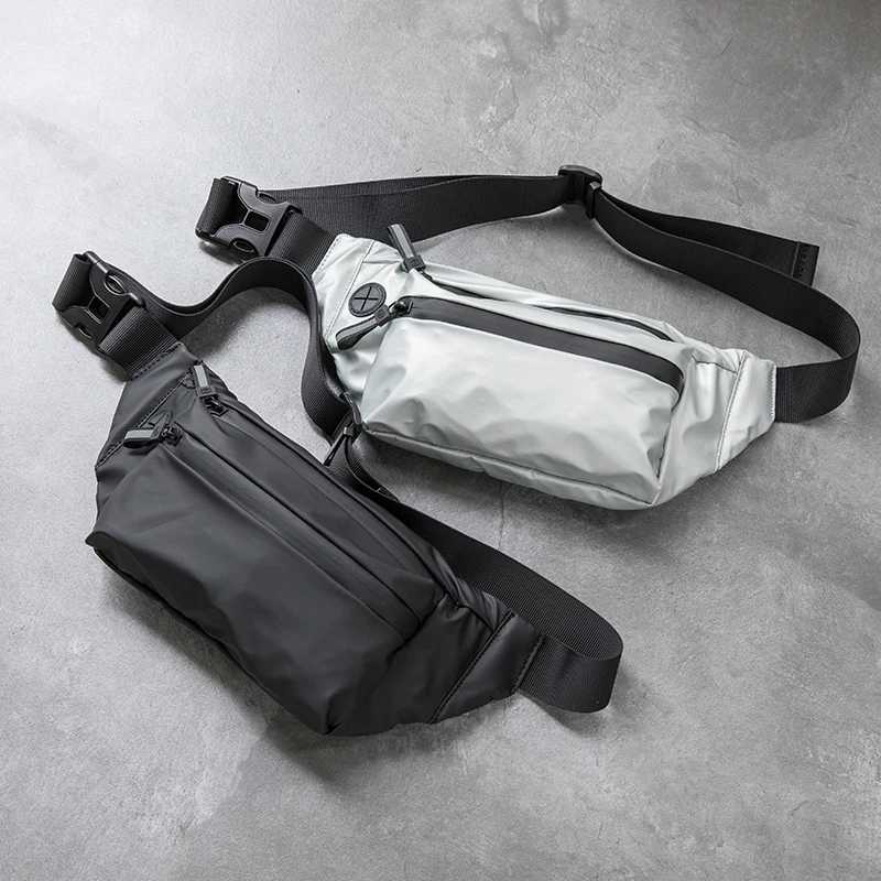 Waterproof mens waist bag Fanny Pack fashionable chest bag outdoor sports cross body bag casual travel mens waist belt bag Z250407
