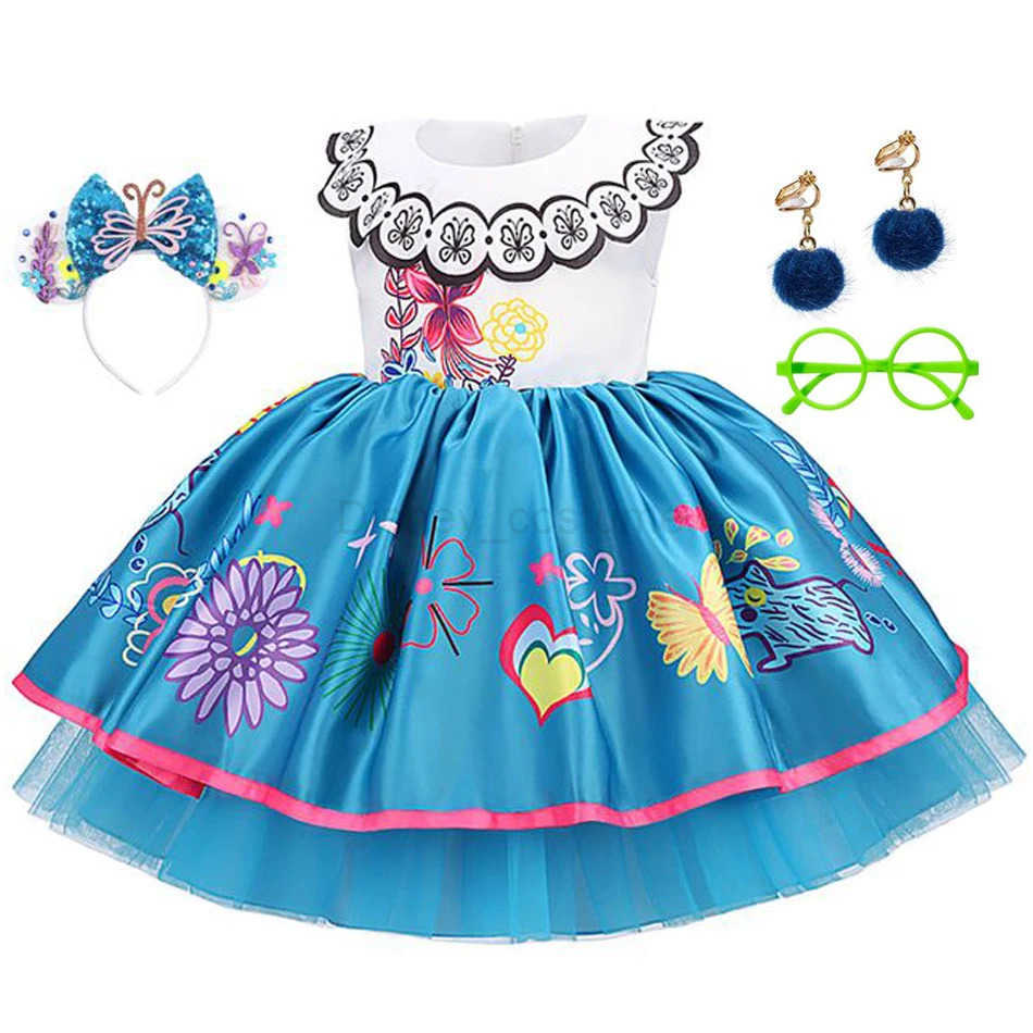 Disney Encanto Mirabel Charm Dress Carnival Halloween Childrens Princess Dress Birthday Party Madrid Gal Costume Childrens Ball Dress X250408