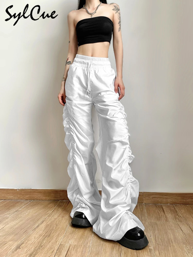 Nibber fashion trend personalized confident avantgarde cool fully matched casual loose fitting girls high waist wide leg lantern pants 250407