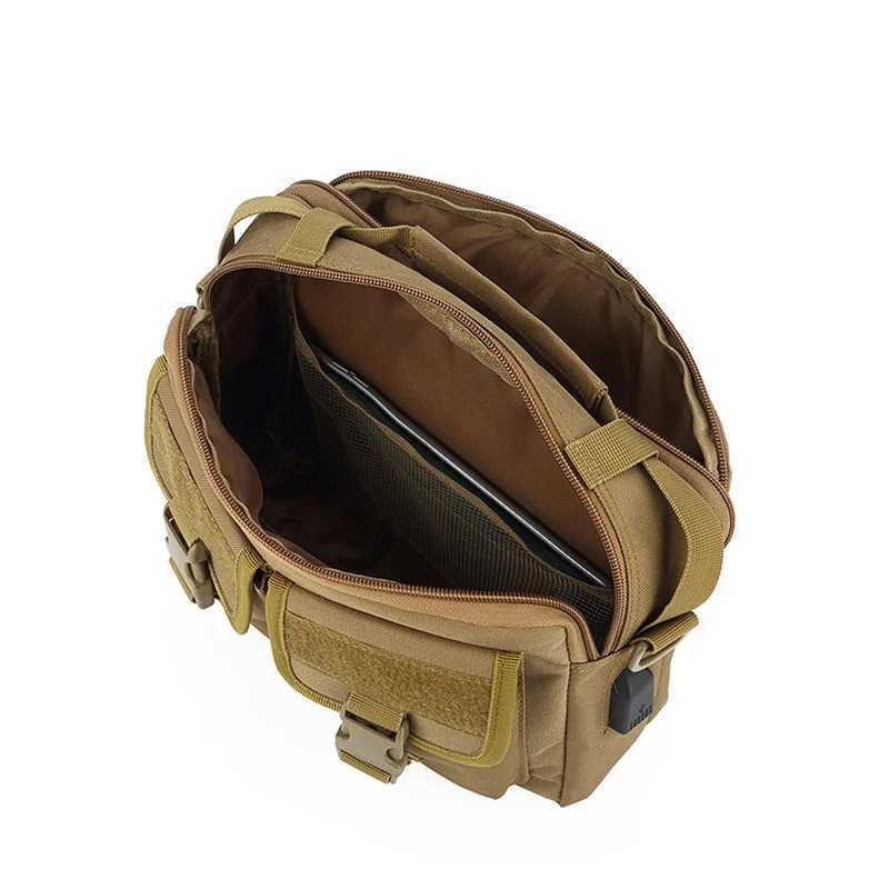 Oulylan Camouflage Shoulder Bag for Men Outdoor Crossbody Back Small Tool Bag USB Charging Handbag Sport Hiking BagC250407