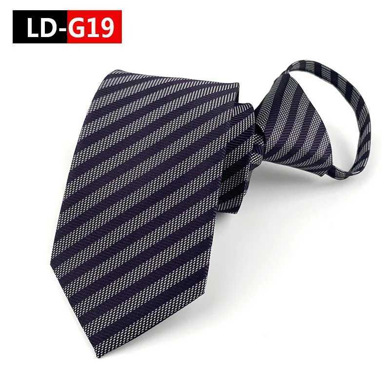 7cm Mens Tie Pre-tied Business Wedding Easy Wear Neck Tie Zipper Lazy Pre-tied Korean Style Solid Plaid Wen Necktie X250407
