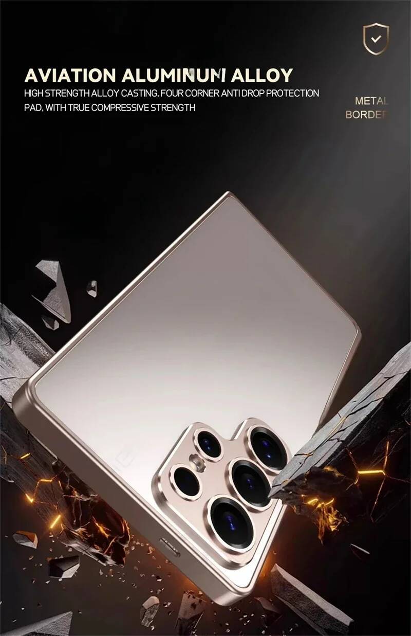 Aluminium Frame Bumper Case for Samsung Galaxy S23 S25 Ultra S24 Plus S25Ultra S25+ S 25 Alloy Metal Lens Protector Cover