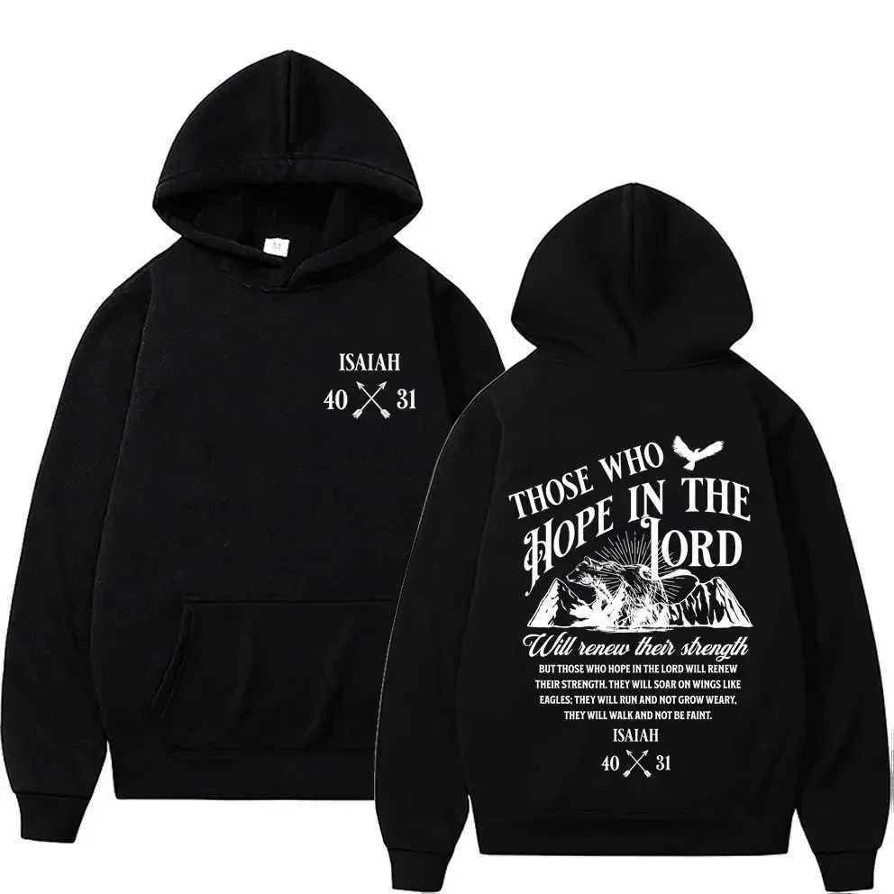 Mens clothing fashion street sportswear autumn/winter wool warm hoodie Y2K Christian Jesus letter printed hoodie W250408
