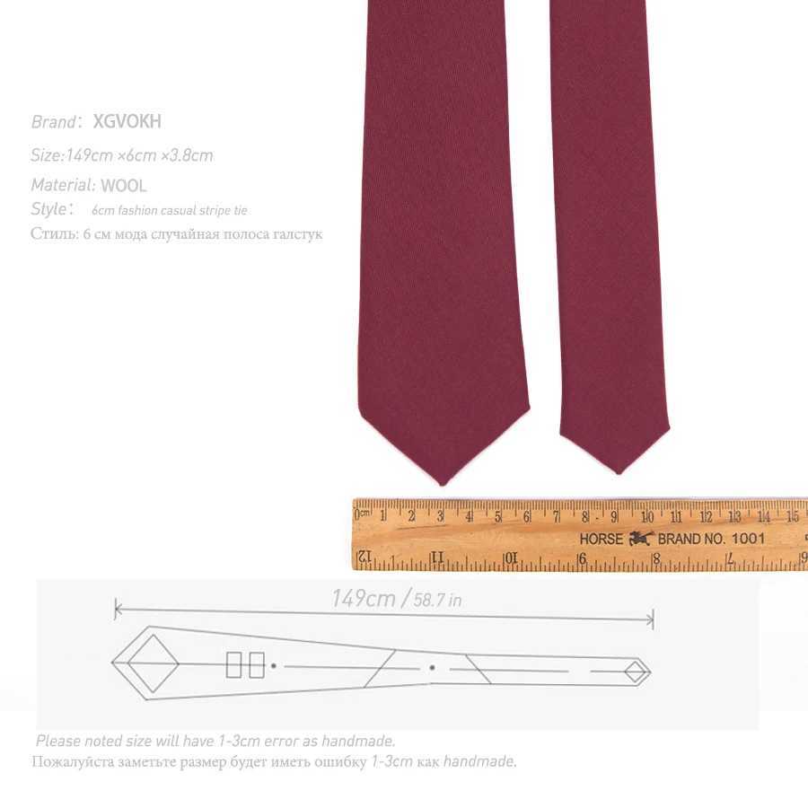 Men Skinny Tie Wool Fashion Ties for Mens Wedding Suit Business Party Slim Classic Solid Color Neck Tie Casual 6cm Red Necktie X250407