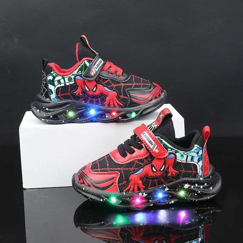Boys LED shoes autumn childrens grid casual sports shoes breathable light blue sports shoes sports shoes size 23-32 W250407