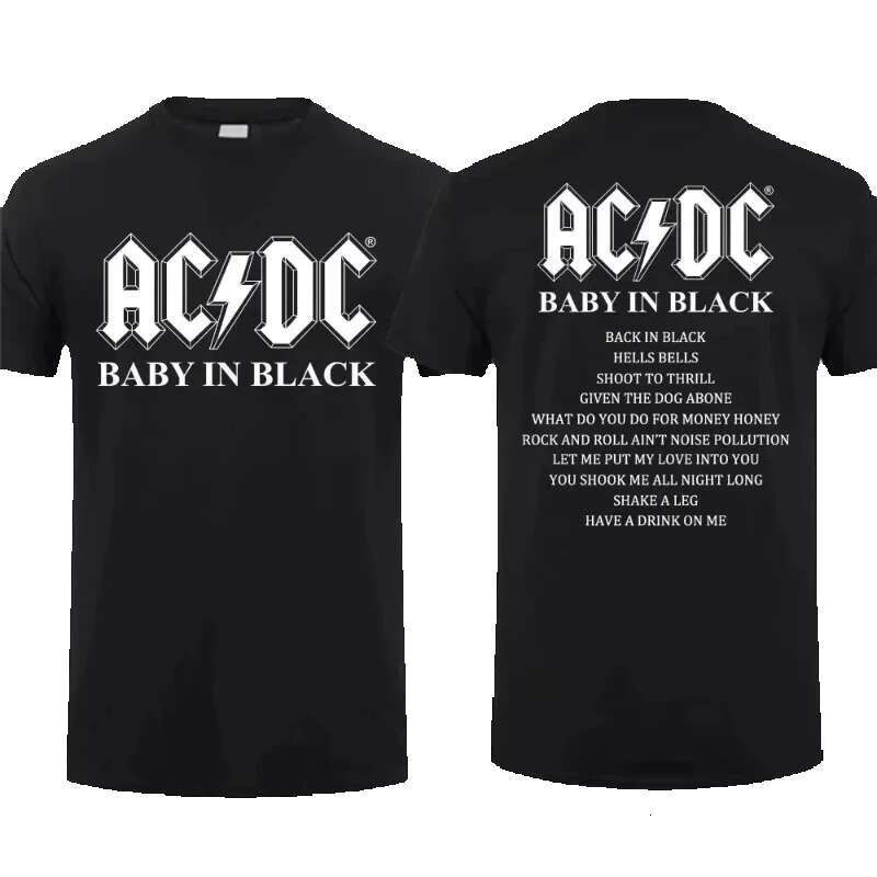 2025 Summer Special Offer Women's Cotton Belt Legendary AC Power Up DC Black Men's Short Sleeve Cool Hip Hop Street Clothing T-shirt