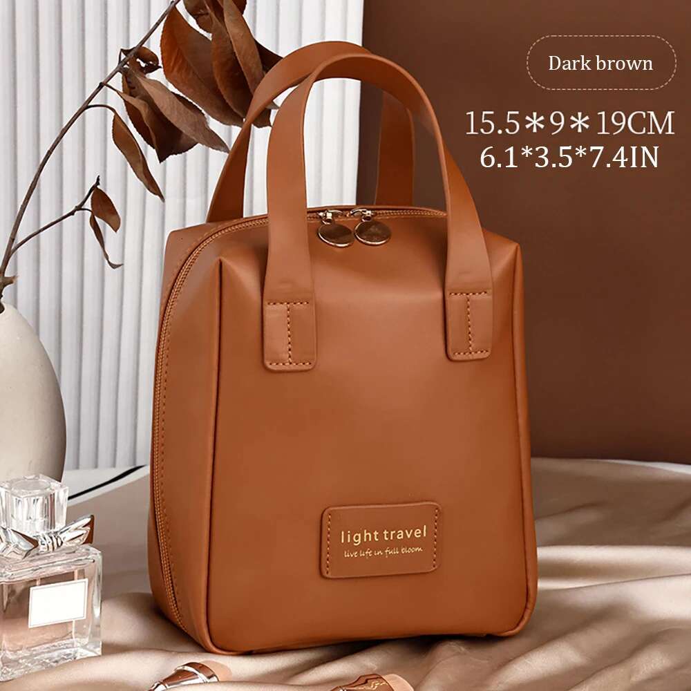 Pu Bag With Handle Multi Functional Makeup Bag Waterproof Portable Multi Layer PU Toiletries Cosmetics Storage Bag