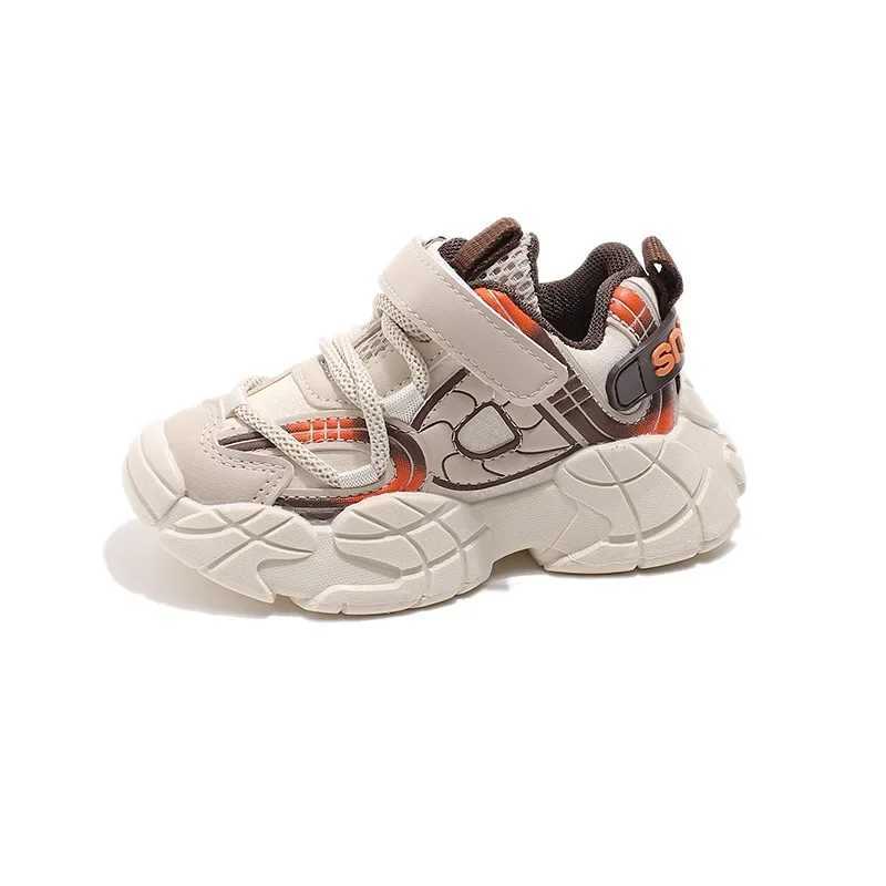 Childrens casual sports shoes for girls and boys 2024 autumn new fashion Korean sled anti slip baby learning walking version shoes W250407