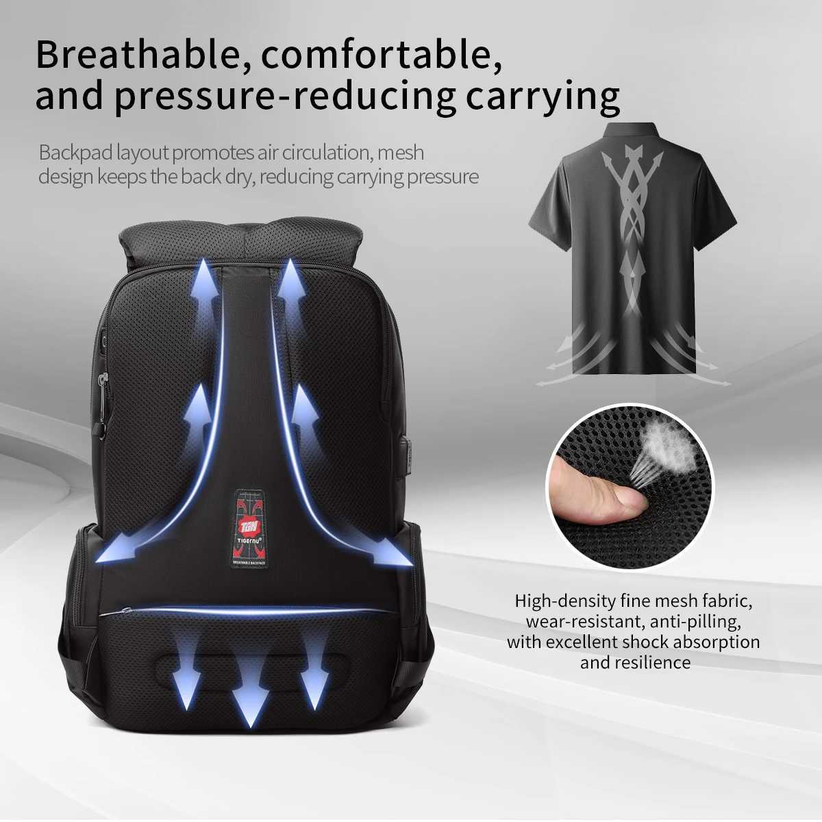 Lifetime Warranty Backpack For Men Laptop Backpack Bag Male Travel Backpacks For School USB Charging Port Schoolbag Men MochilasC250407