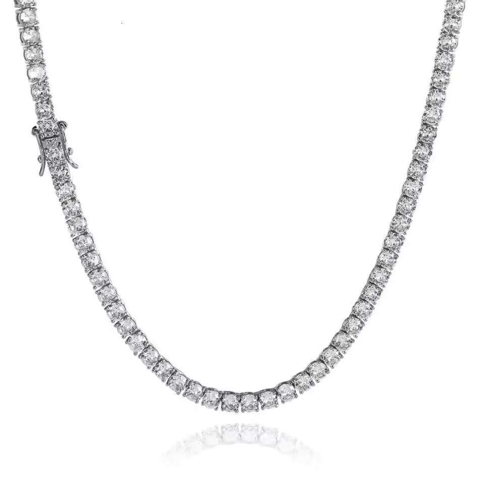 Moissanite Tennis Chain Bracelet Necklace 3mm 4mm 5mm 6.5mm 6inc 7inc 8inc 16inc 18inc 20inc Sterg Sier Women Fashion