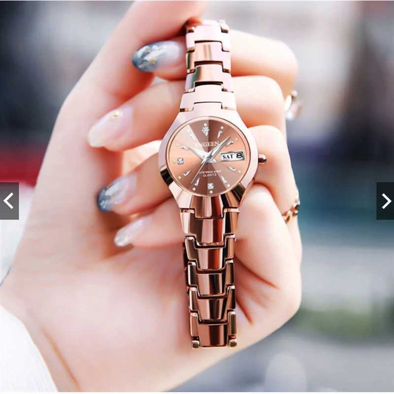 New Relogio Feminino Couple Watch Mens Quartz Watch Luxury Womens Watch Stainless Steel WaterproofT250408