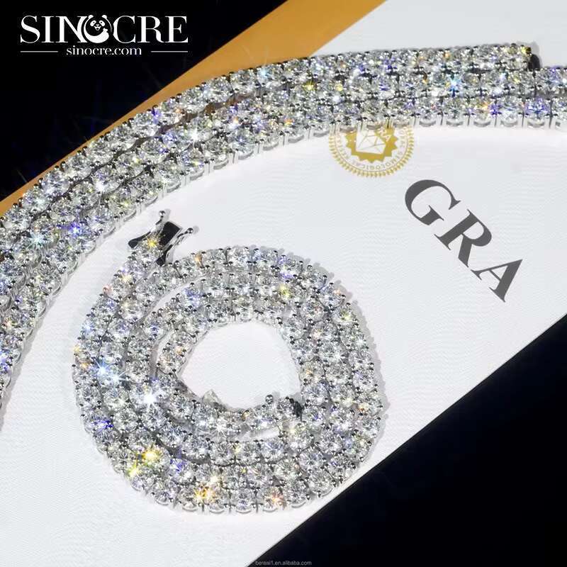 5mm Moissanite tennis chain necklace bracelet for women and men