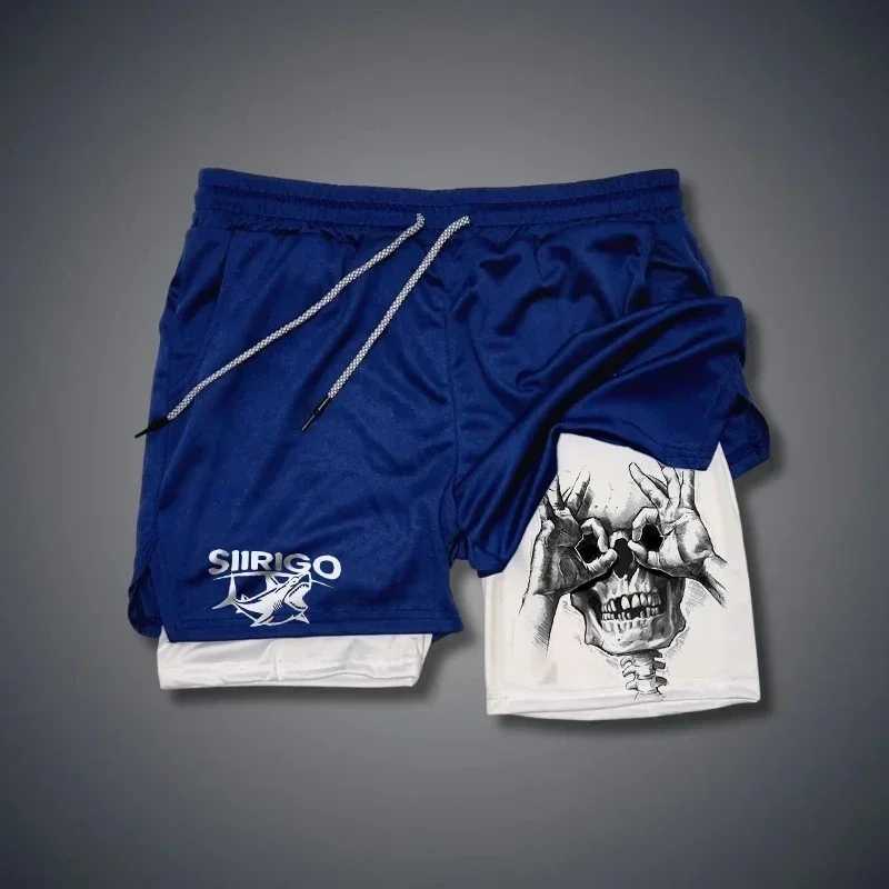 New 2-in-1 sports shorts mens breathable and casual sportswear double-layer running M-3XL basketball shortsXJ250407