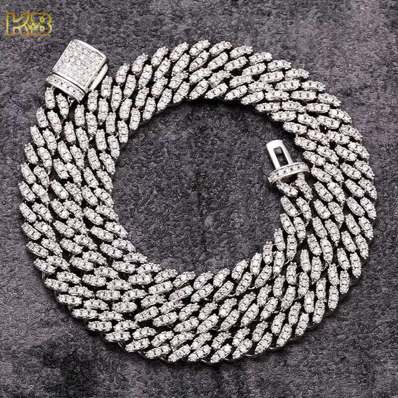 Sier Cuban Chain Necklace Hip Hop Style VVS Moissanite Men's and Women's Chains High Quality Jewelry