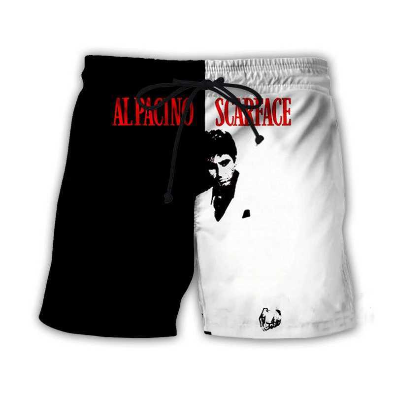 Scarface Classic Movie 3D Printed Beach Shorts Mens Fashion Oversized Surfboard Sports Pants Swimsuit Trunks Childrens ClothingXJ250407