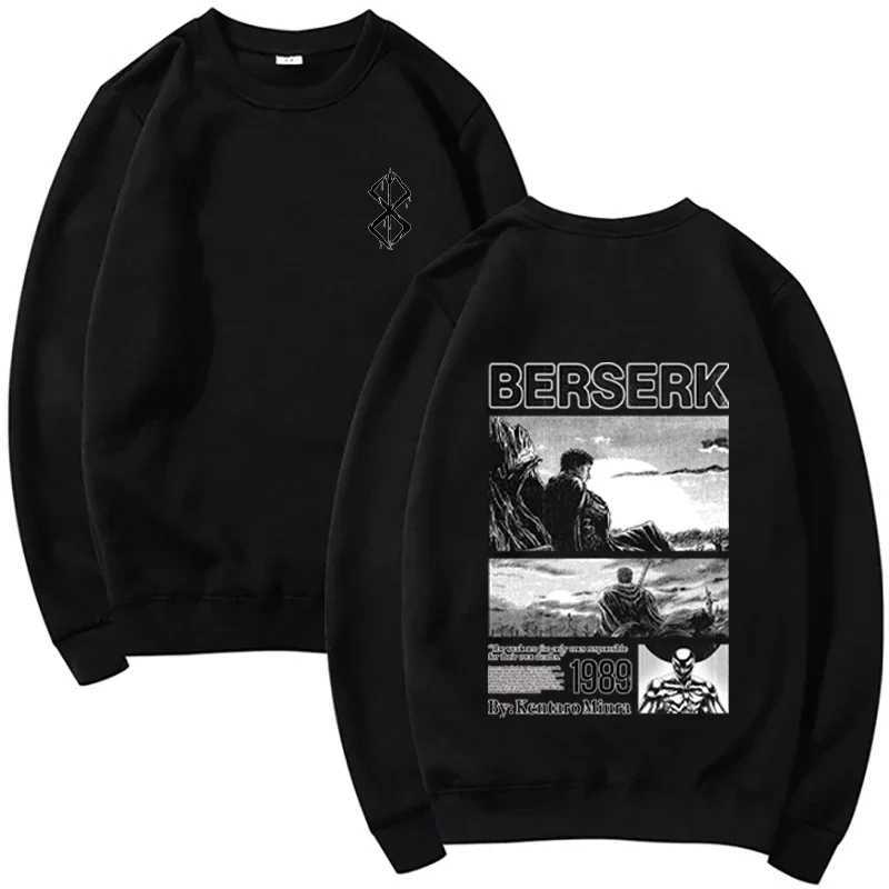 Autumn/Winter Mens Round Neck Sweatshirt Intestinal Fury Printed Manga Swordsman Gatsu Sacrifices Zodd Anime Sweatshirt W250408