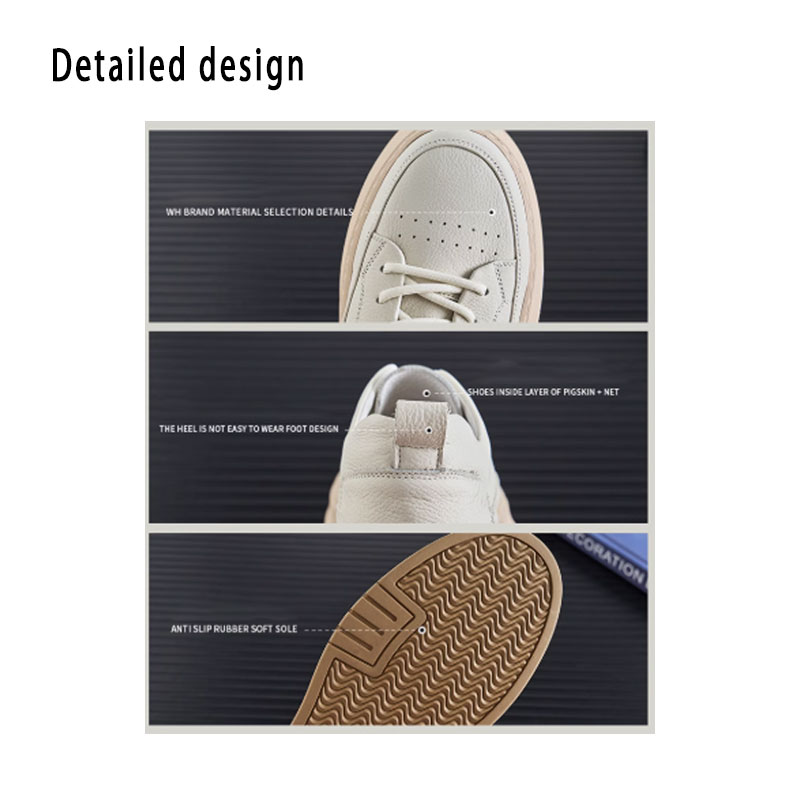 Head layer cowhide men's shoes spring 2025 new summer breathable leather white board shoes sports leisure small white shoes men