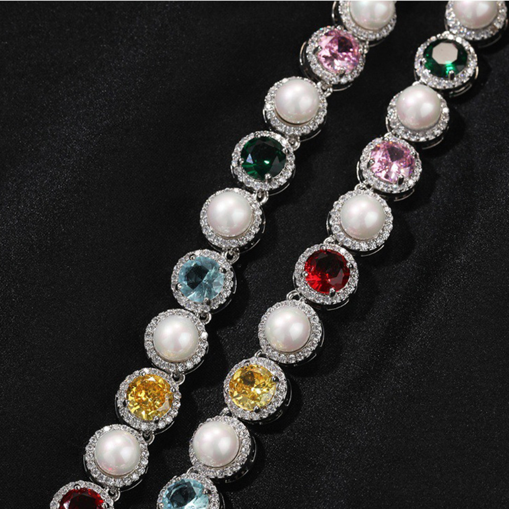 10mm Colorful Rock Candy Pearl Choker Chain Necklace Bracelet Women Mom Girl Friend Jewelry Gift