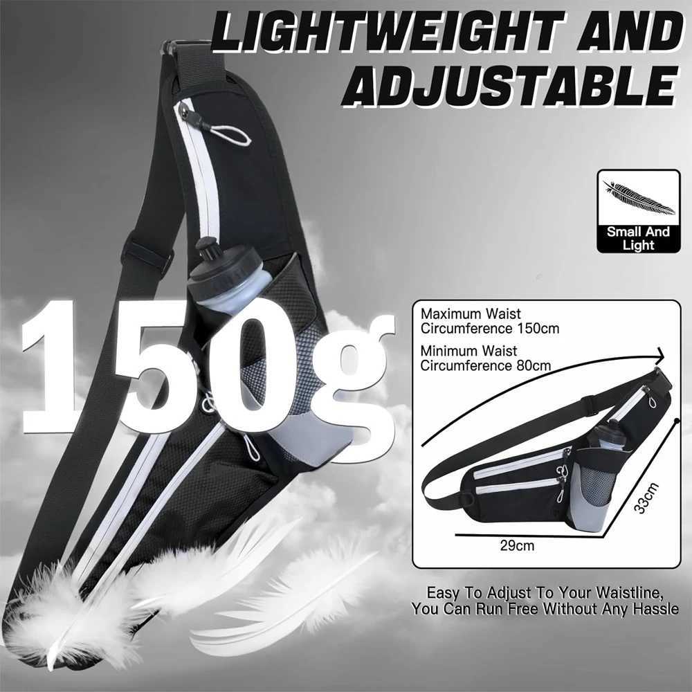 Running strap adjustable 2-zip pockets running waist bag mens moisturizing bag hiking and jogging Fanny bag Z250407