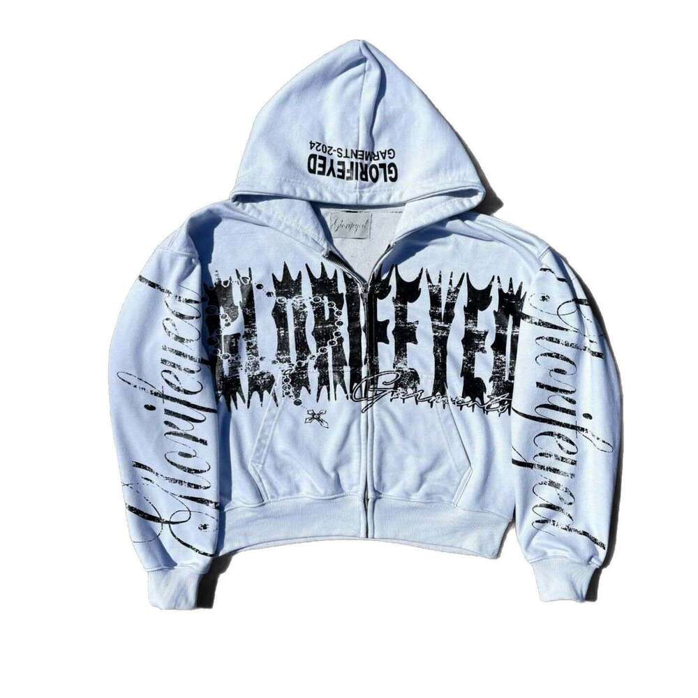 American versatile casual unisex post apocalyptic wasteland style loose letter printed street hoodie