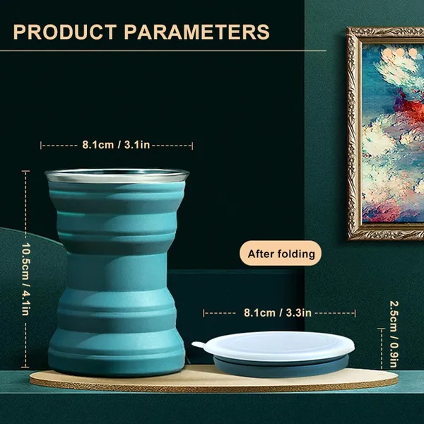 1/2pcs Portable Silicone Folding Water Cup Outdoor Heat Resistant Foldable Mug Collapsible Drinking Cups With Lid Travel Camping Z260202