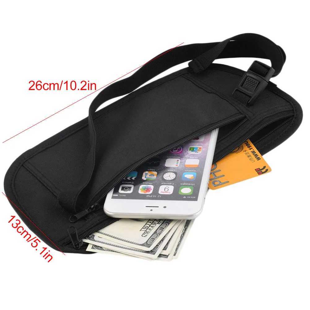 Invisible travel waist bag passport waist bag money belt bag hidden security wallet mens leisure bag Z250407