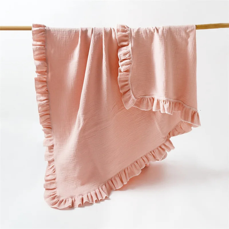 baby solid colored gauze blanket childrens blanket folded edge baby bath towel scarf blanket slim breathable 250408