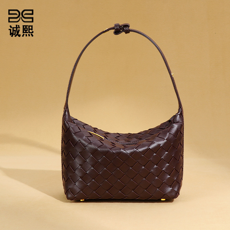 Handwoven Women's Stylish PU Leather Handbag Designer Shoulder Underarm Bag