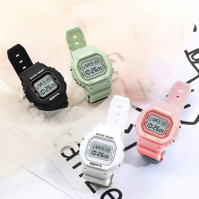 Mens electronic watch rose gold silicone strap transparent dress LED digital watch sports watch Relogio FemininoT250408