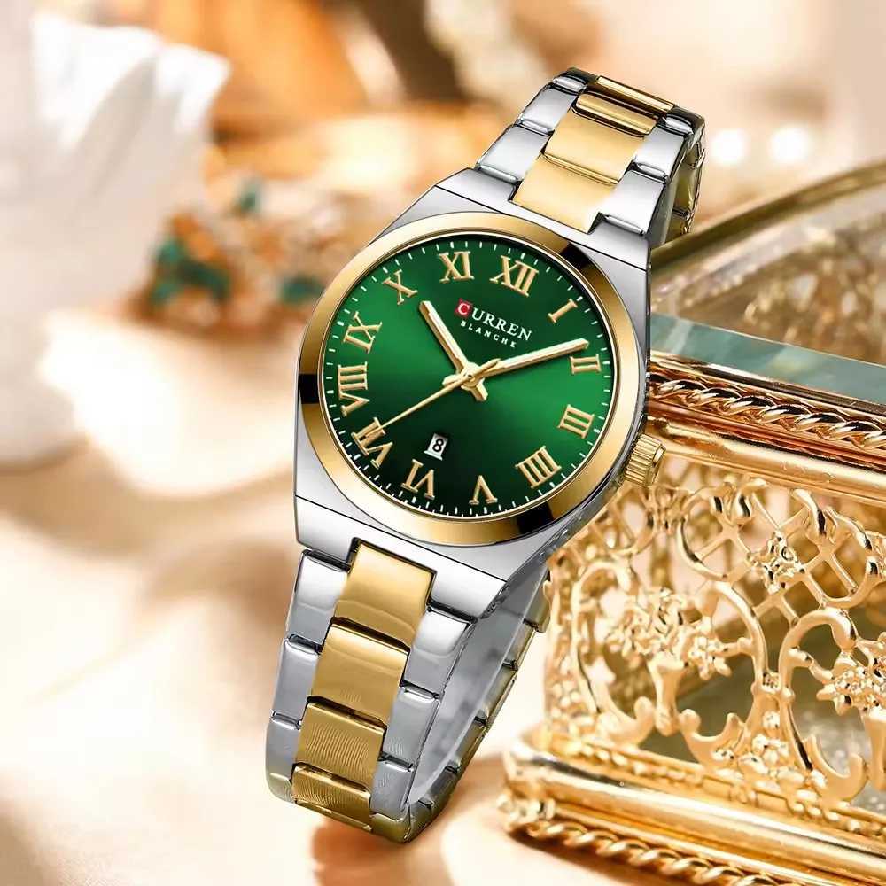 Curren 9095 Womens Watch Simple Roman Dial Bracelet Purple Quartz Watch Womens Fashion Brand relojes para damasT250408