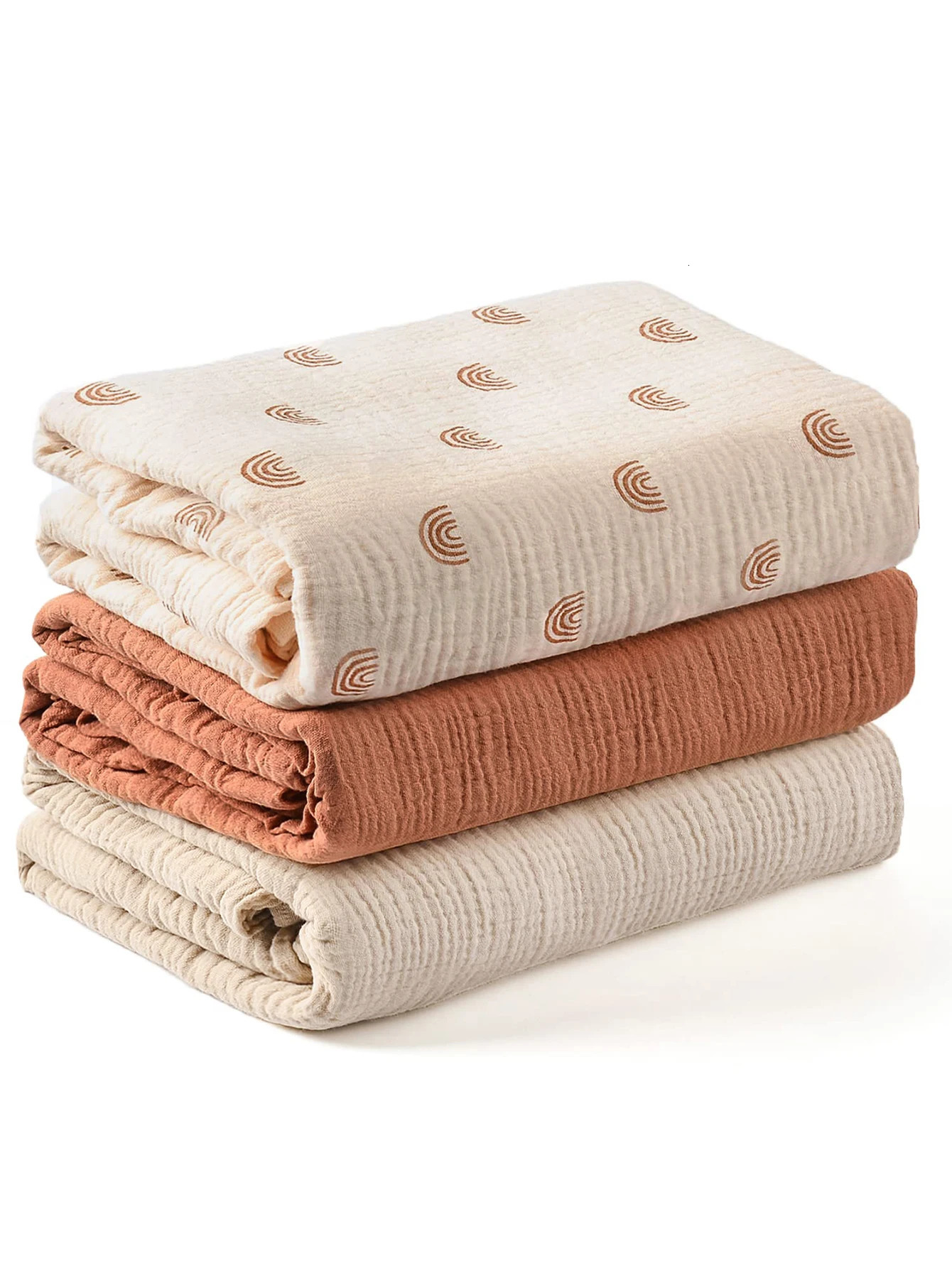 3PCS/set Soft Breathable born Baby Receiving Blanket Muslin Swaddle Blankets 250408
