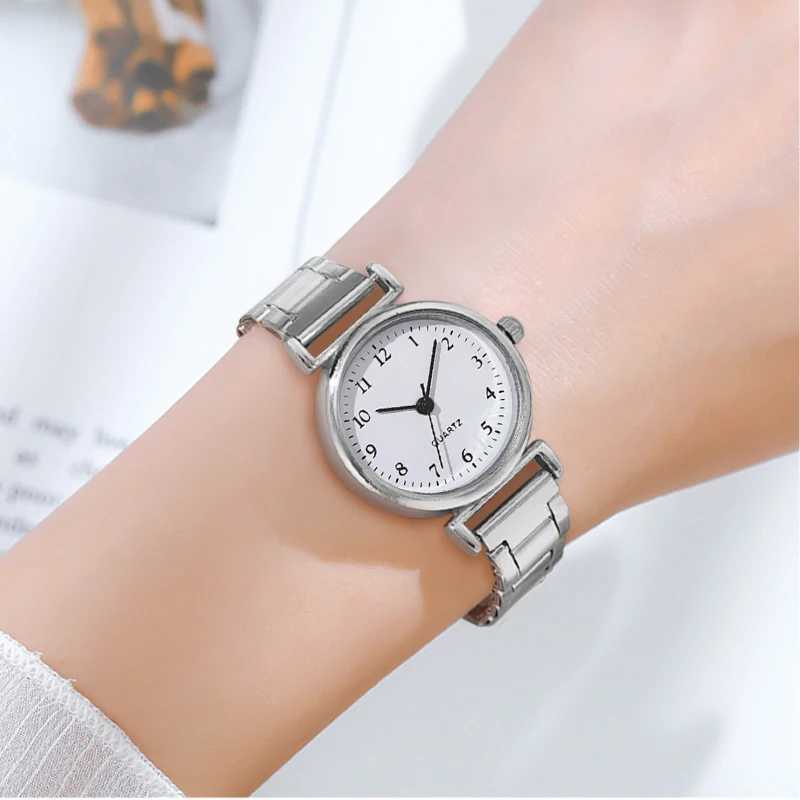 Fashion womens watch with small Arabic dial steel strap womens quartz watchT250408