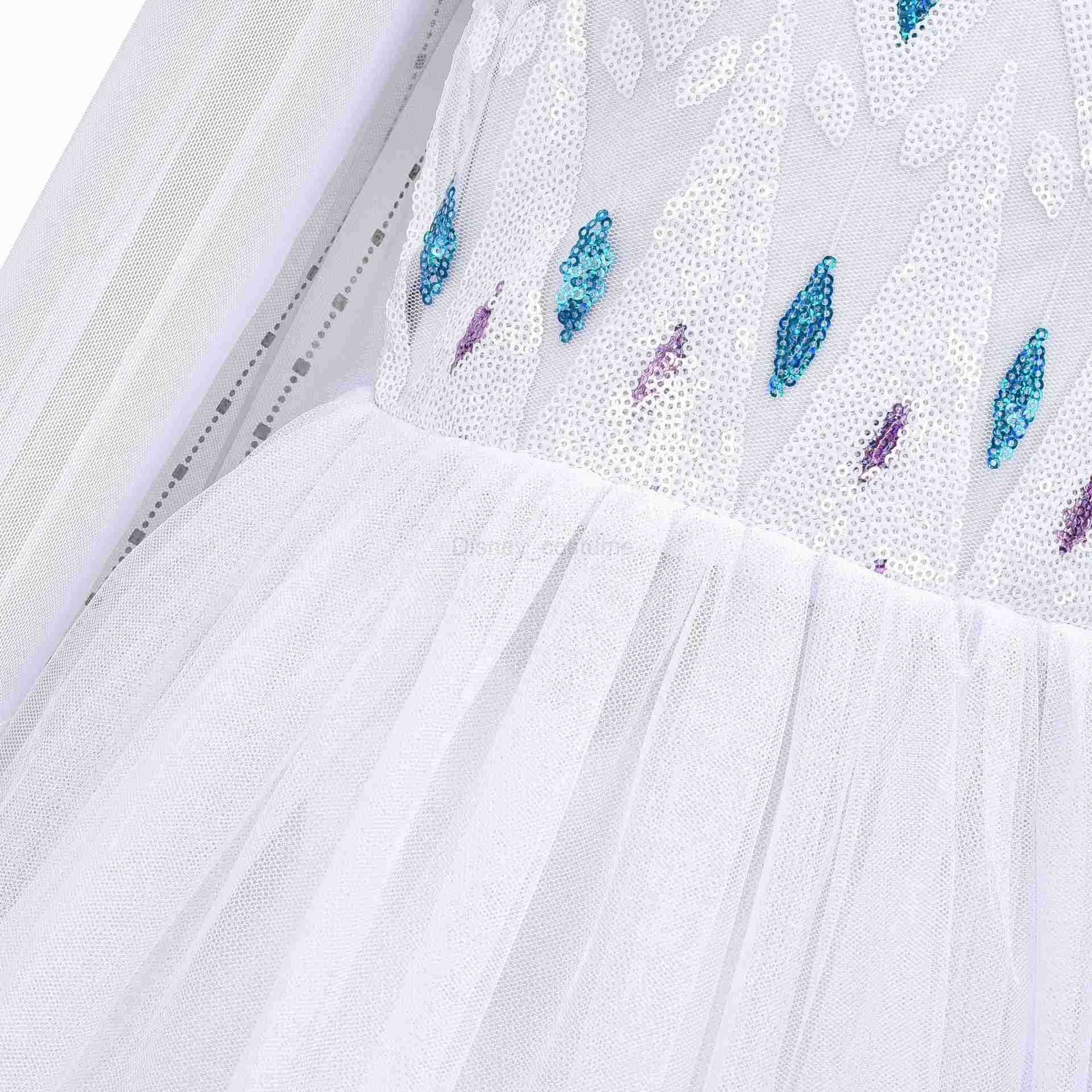 Disney Frozen 2 White Elsa Costume Girls Cosplay Snow Queen Princess Dress Toddler 2025 Birthday Party Children Day Fancy Frock X250408