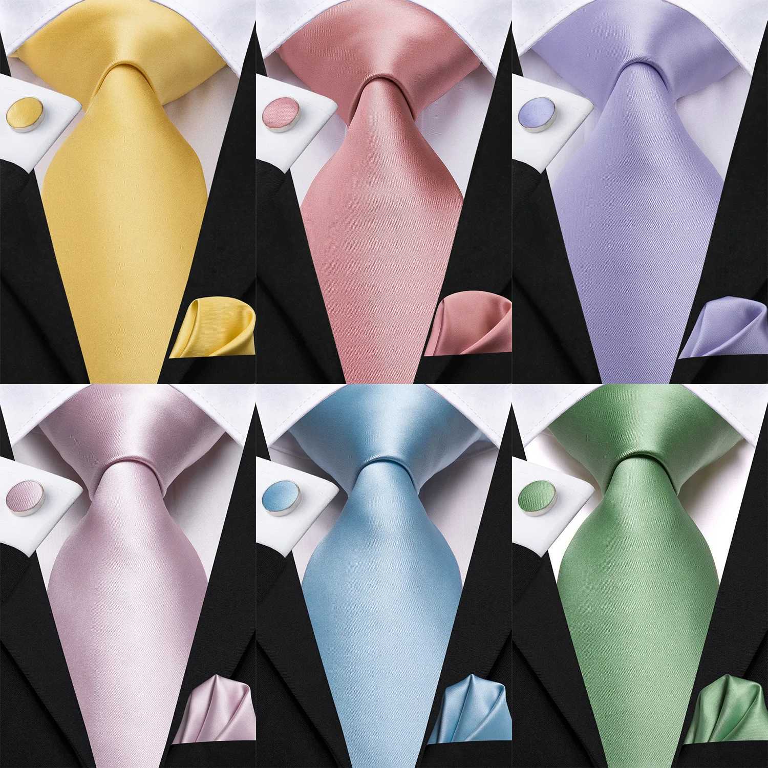 Hi-Tie Light Blue Solid Silk Wedding Tie For Men Fashion Design Handky Cufflink Mens Elegant Necktie Business Party Dropsing X250407
