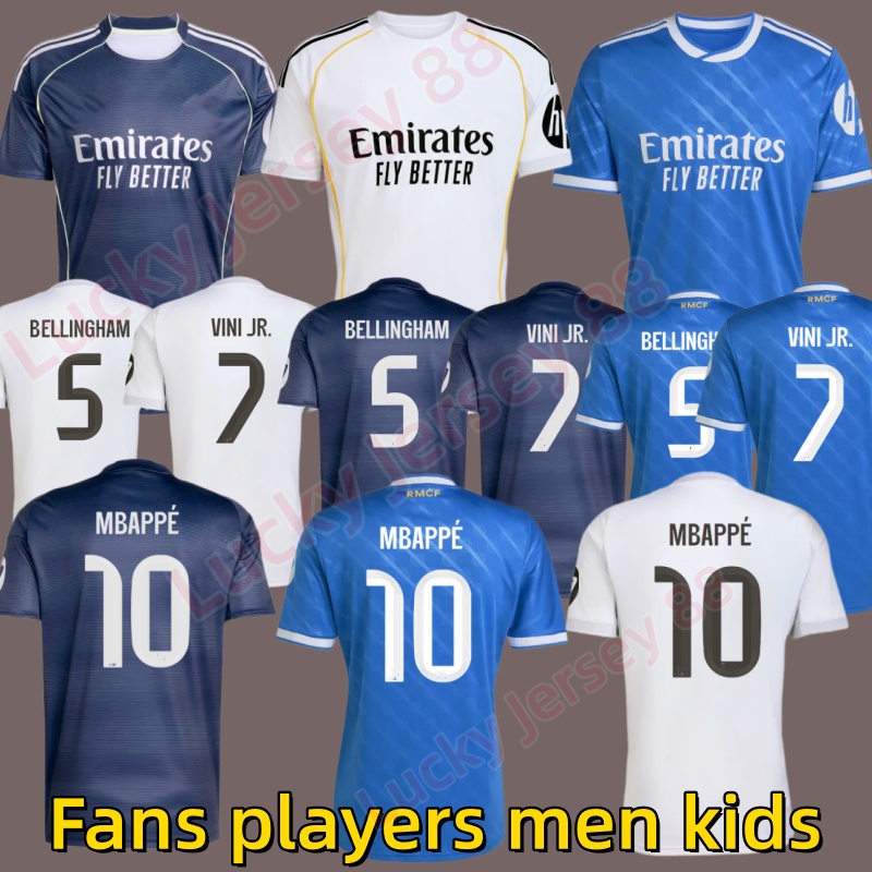 S-2XL 25 26 real MBAPPE MaDrIdS BELLINGHAM soccer Jerseys 2025 2026 VINI JR CAMAVINGA RODRYGO RUDIGER MODRIC KROOS TCHOUAMENI VALVERDE MEN KIDS shirt uniforms 888666