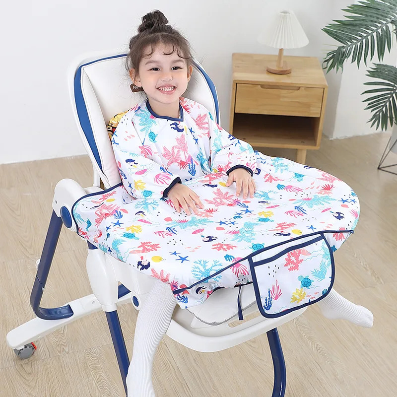 Coverall Baby Feeding Bibs Weaning Bib Easy to Clean Baby Bibs for Eating Adjustable High Chair Catch All 250407